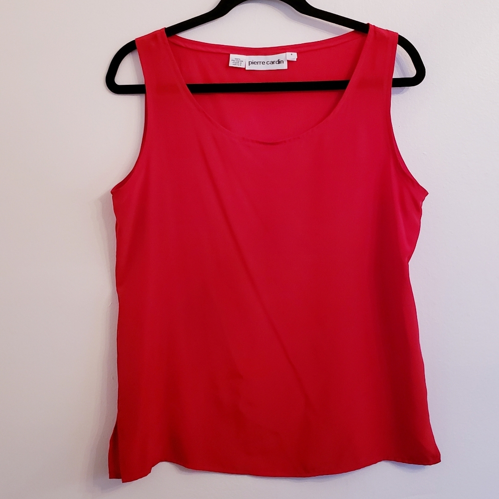 Pierre Cardin dressy sleeveless red top size 6